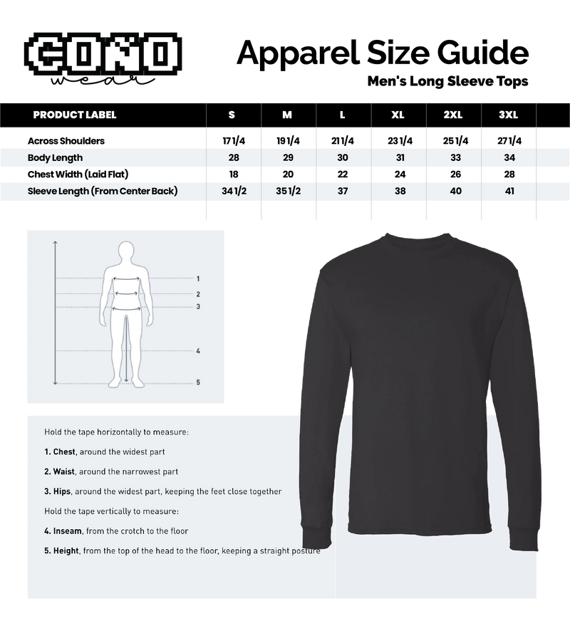 Size chart for 1805 Masacre Moca T-Shirt