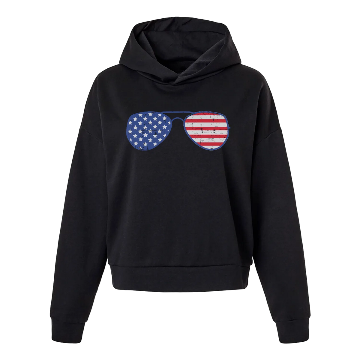 Glasses With USA Flag Women's Hoodie
