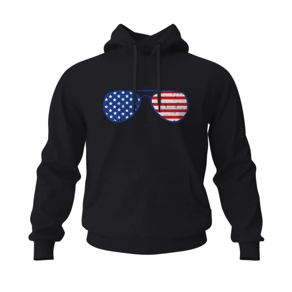 American Flag Glasses Men's Hoodies