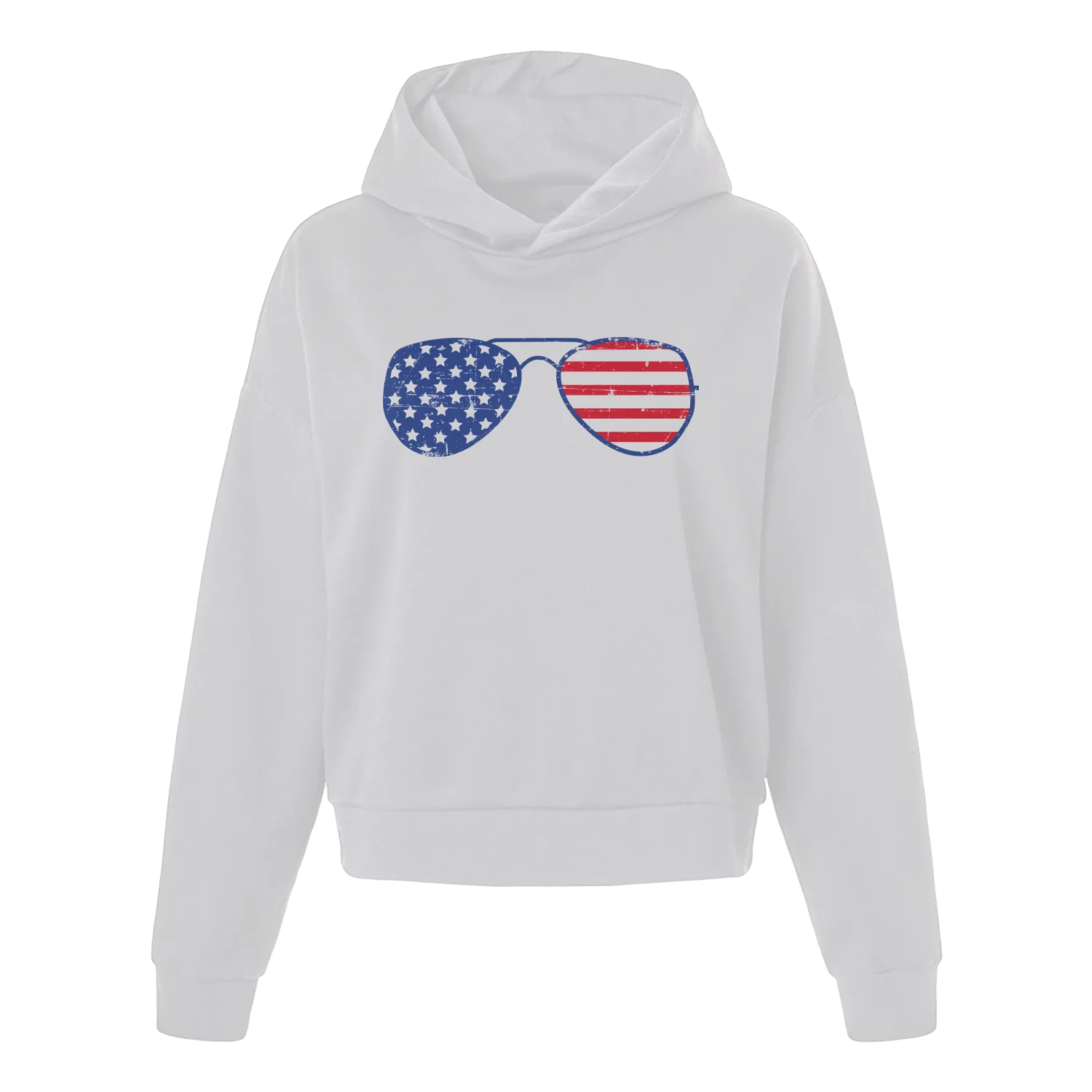Glasses With USA Flag Women's Hoodie