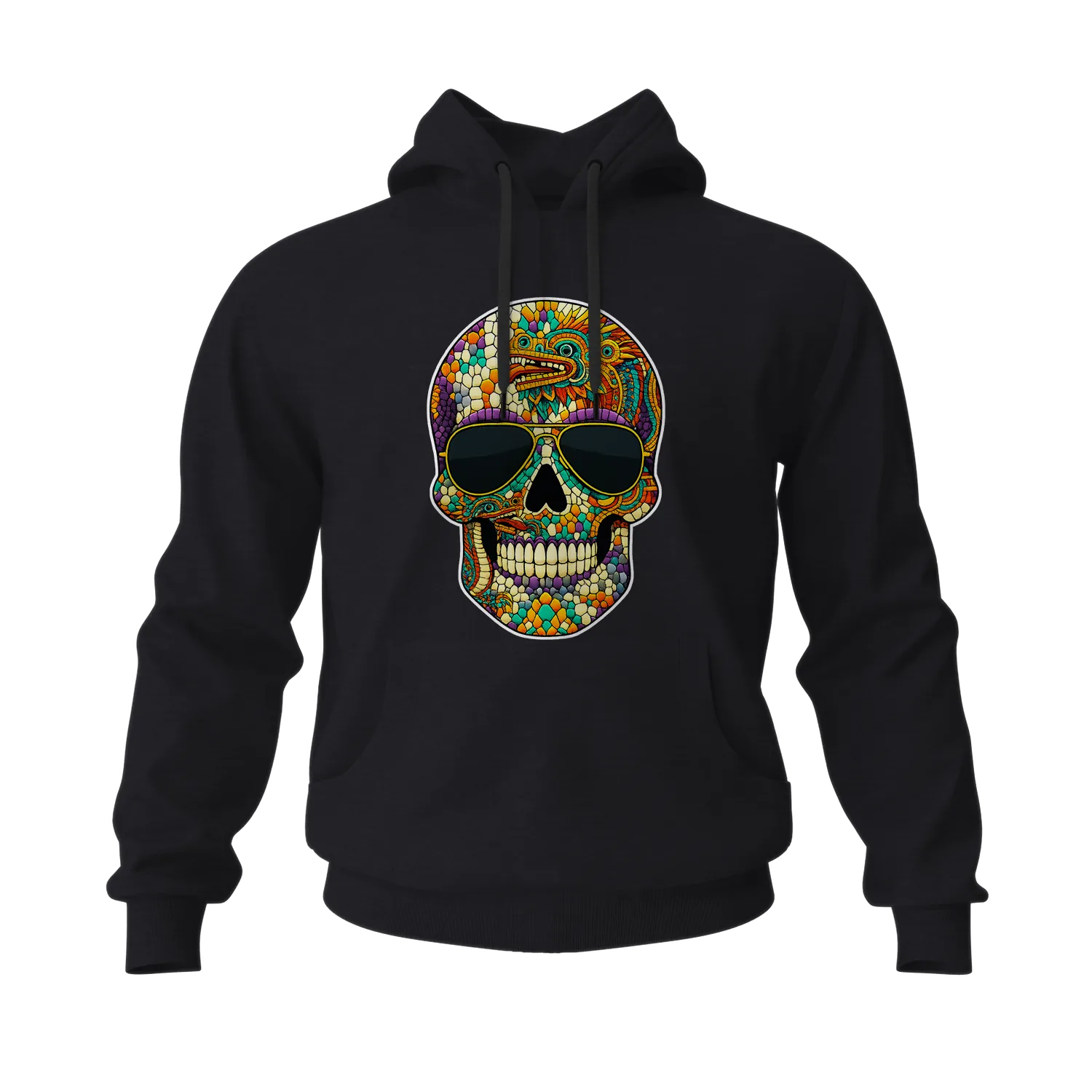 Huitlacoche Skull God Men's Hoodies
