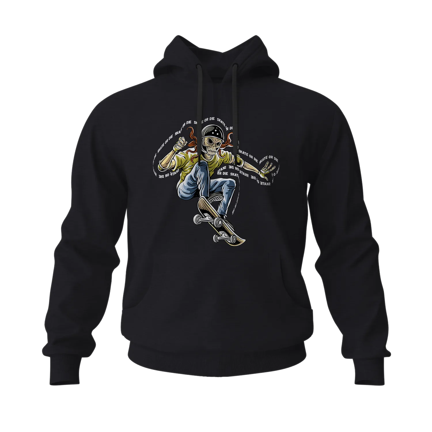 Skate or Die Skull Men's Hoodies