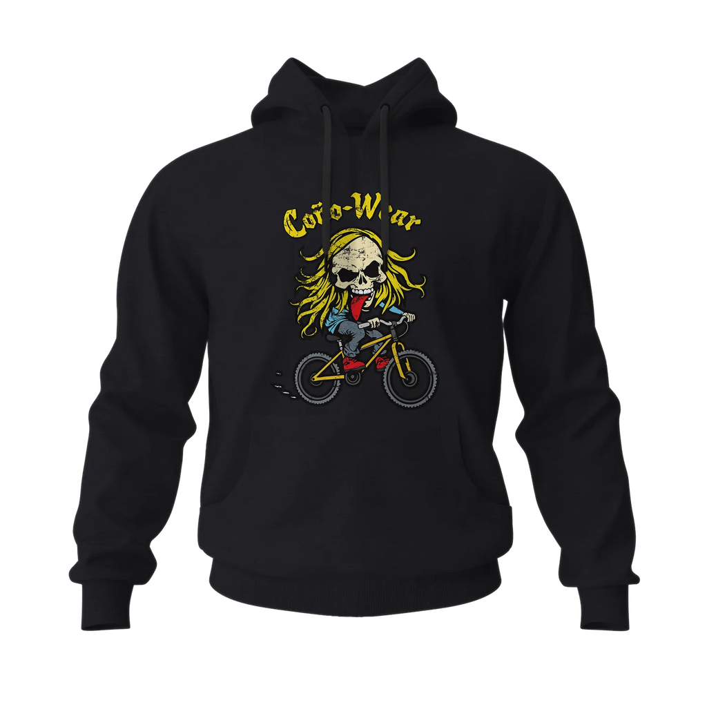 Skull Riding a Bicycle Men's Hoodies