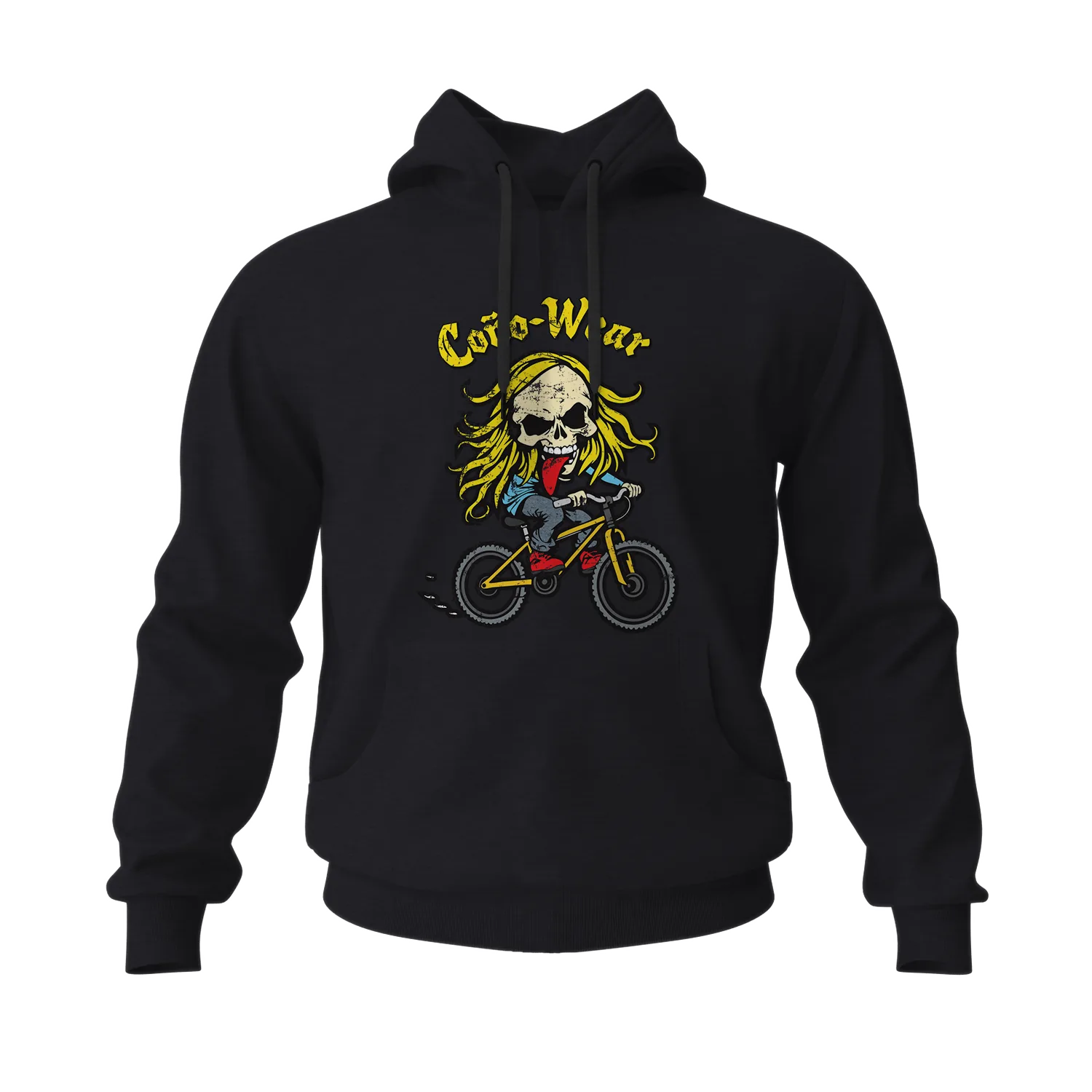 Skull Riding a Bicycle Men's Hoodies