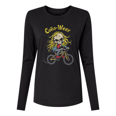 Skull Cyclist Long Sleeve Women's T-Shirt