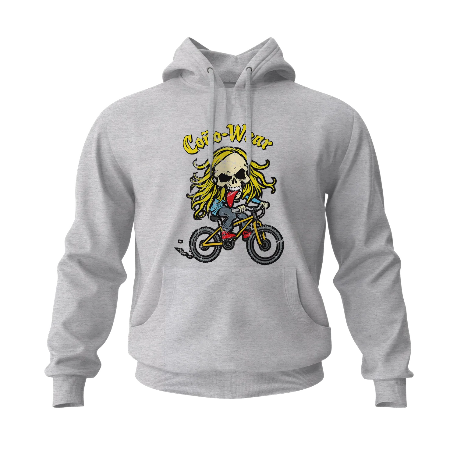 Skull Riding a Bicycle Men's Hoodies