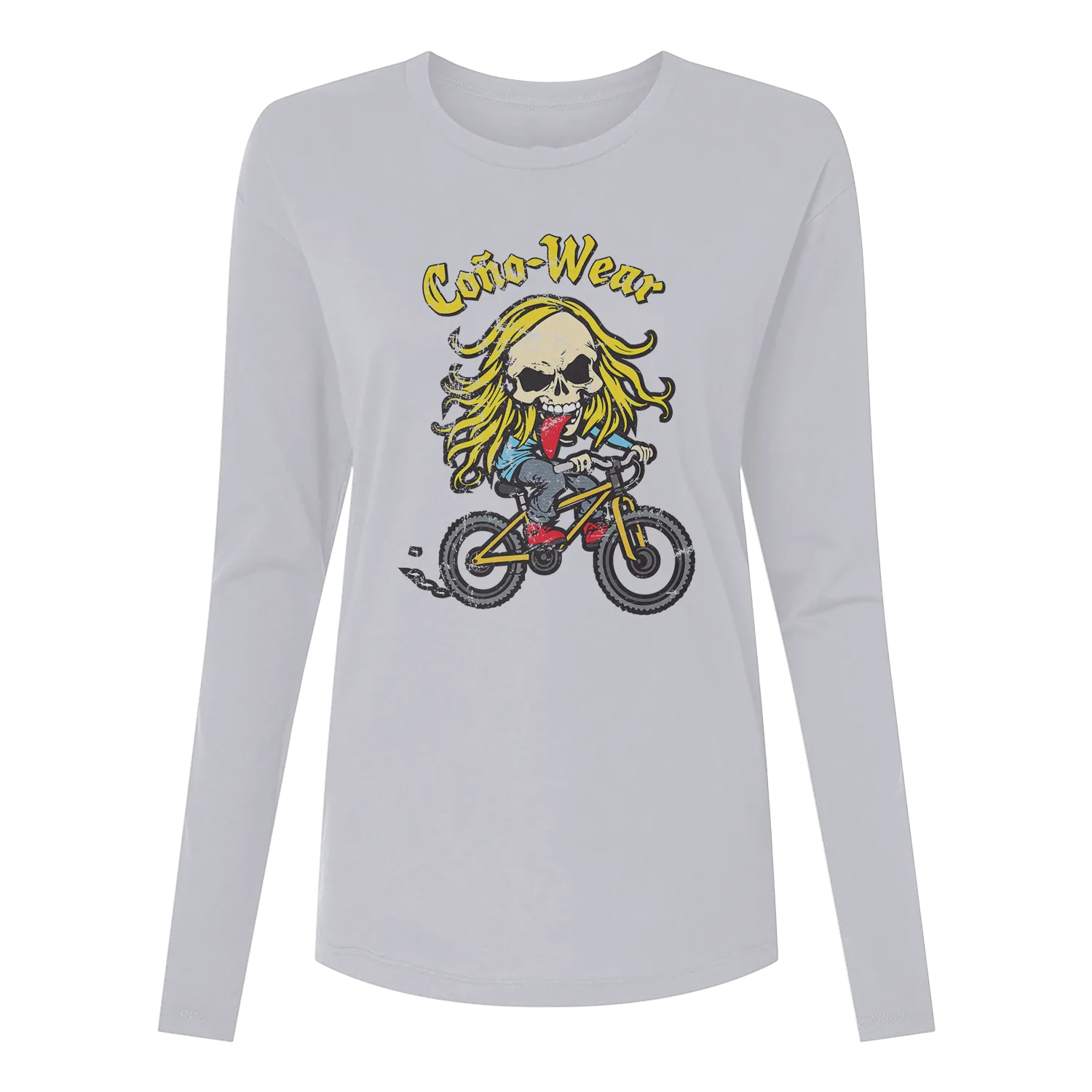 Skull Cyclist Long Sleeve Women's T-Shirt