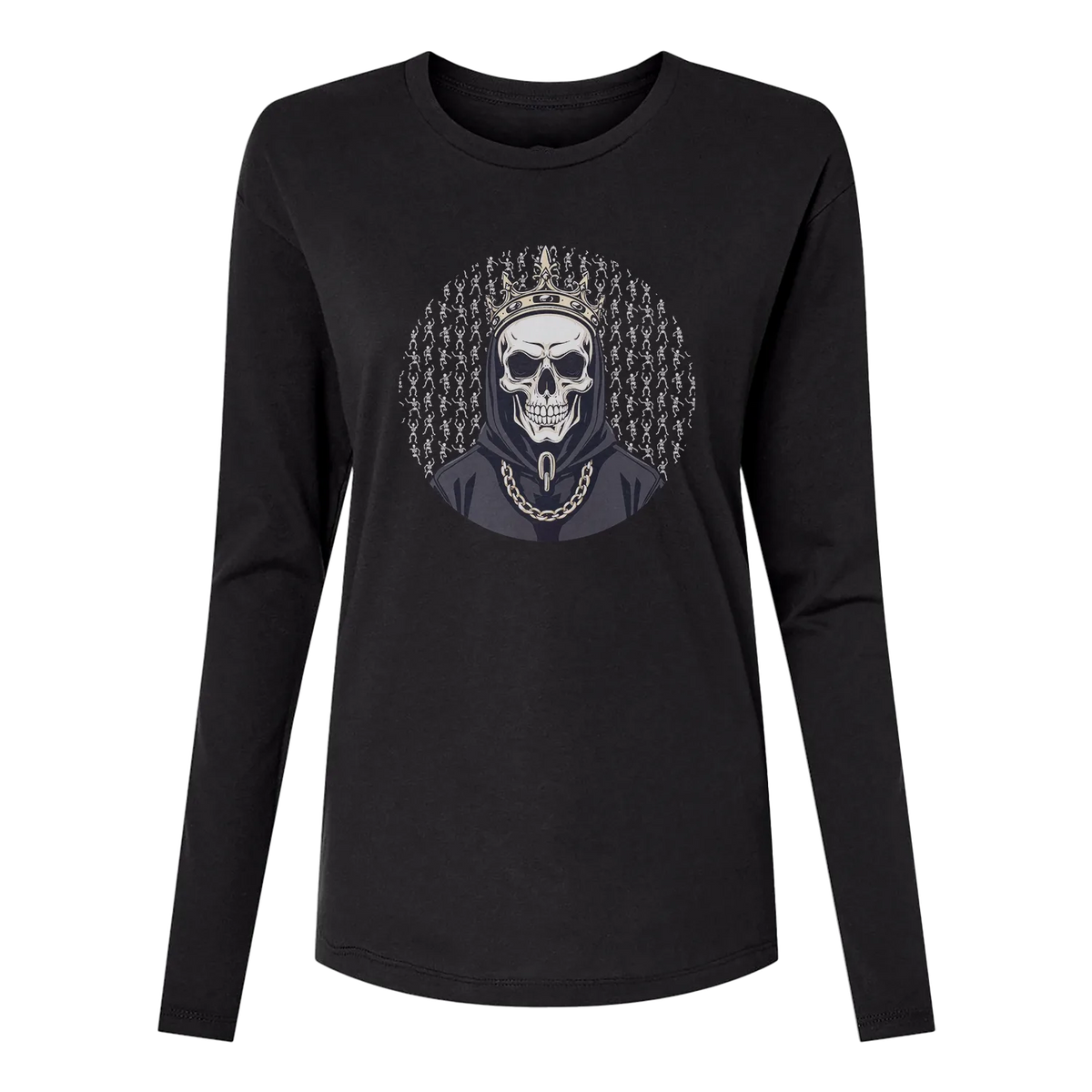 Black Skull Long Sleeve Women's T-Shirt