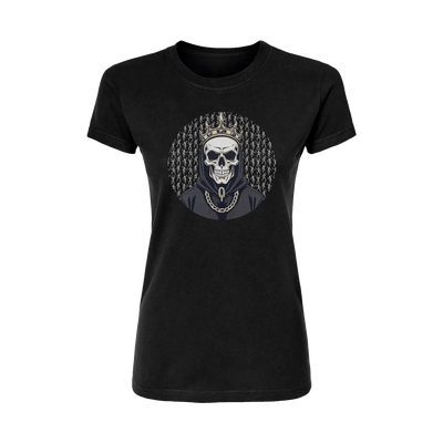 Black Skull King Short Sleeve Women's T-Shirt