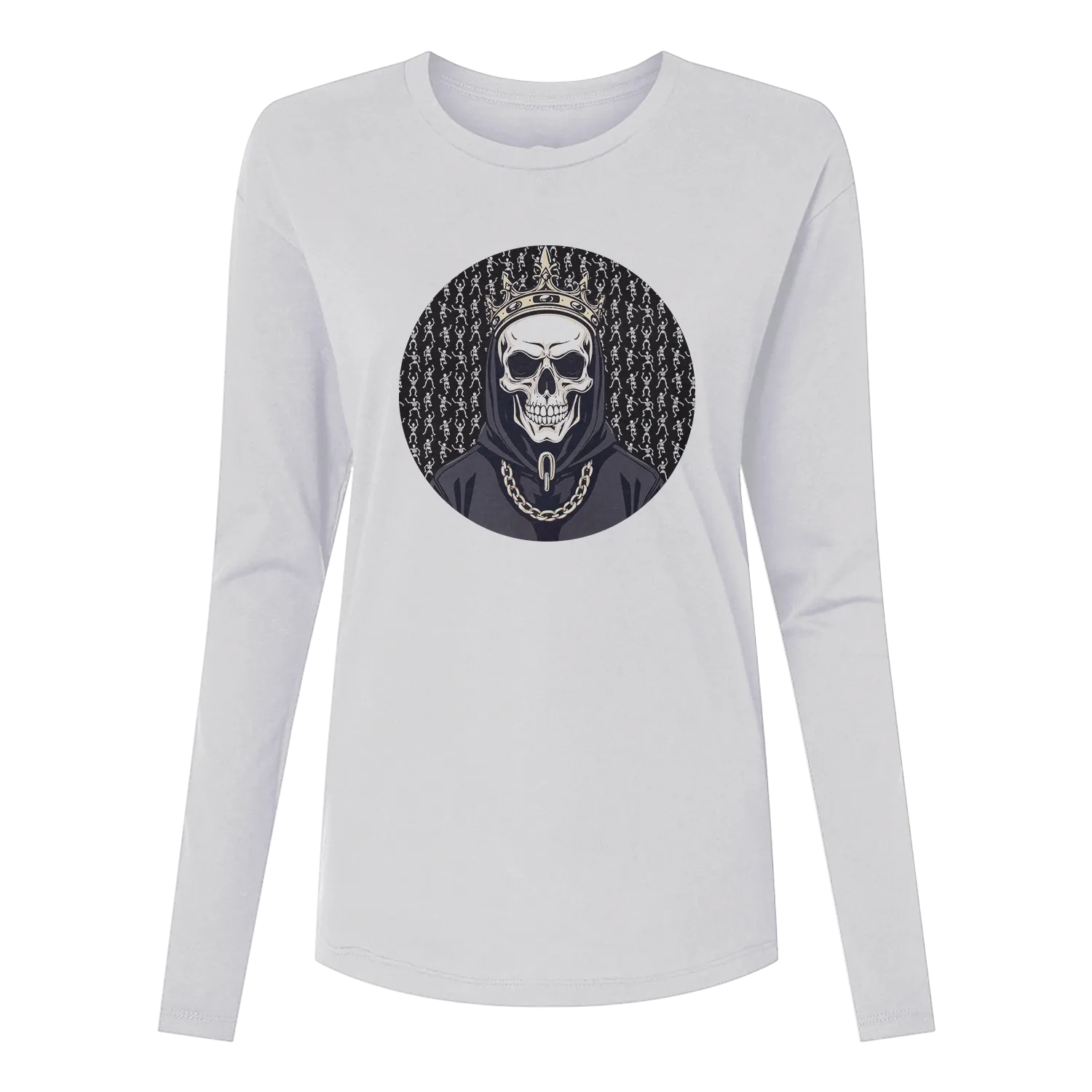Black Skull Long Sleeve Women's T-Shirt