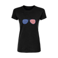 Glasses With USA Flag Short Sleeve Women's T-Shirt