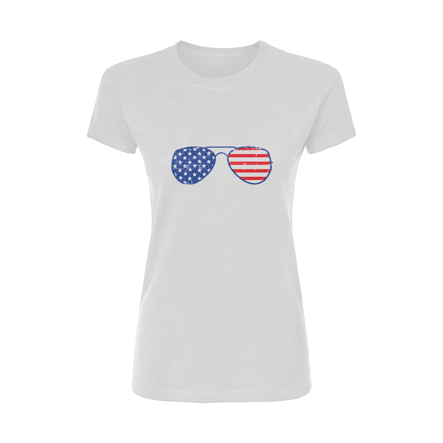 Glasses With USA Flag Short Sleeve Women's T-Shirt