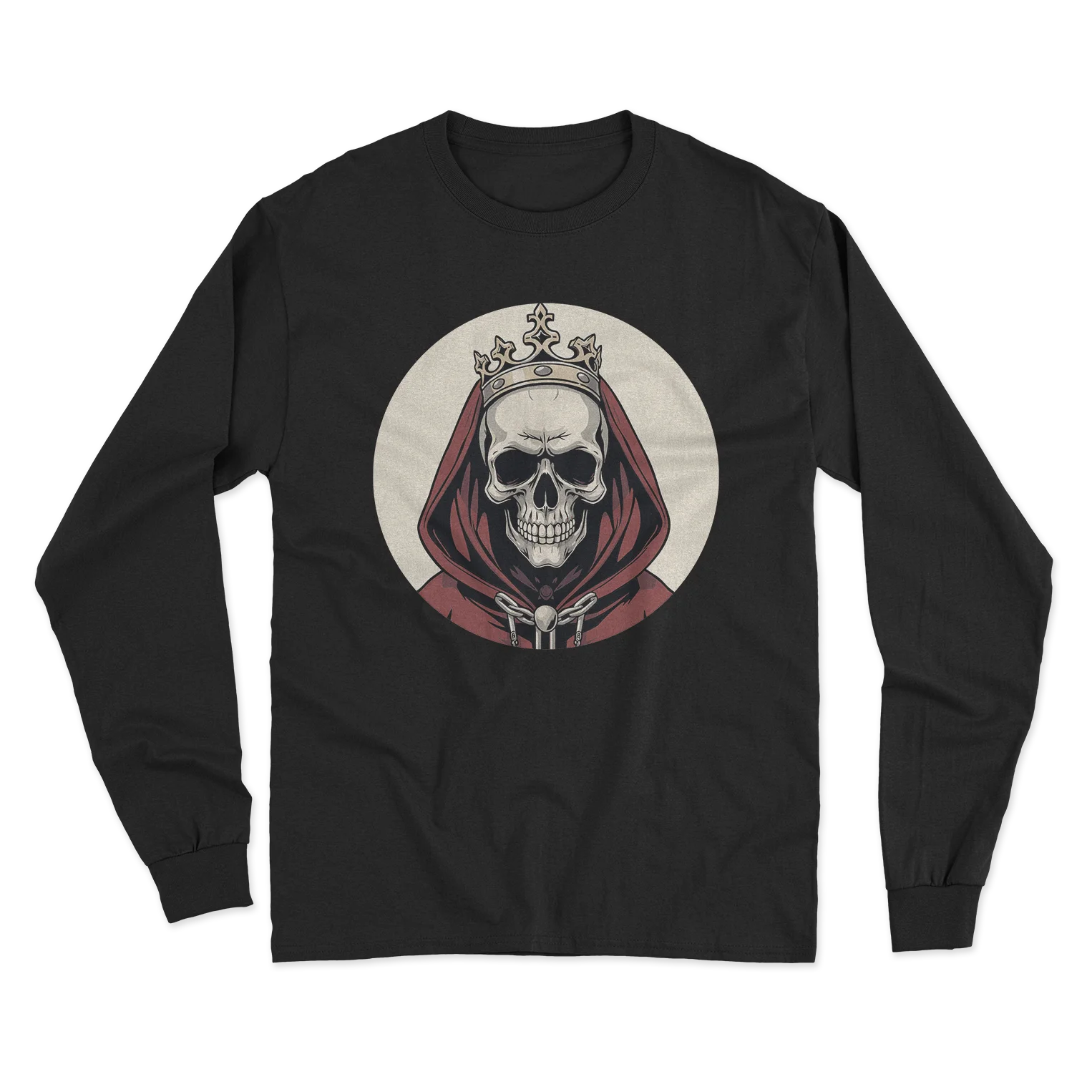 Skull King Red Long Sleeve T-Shirt