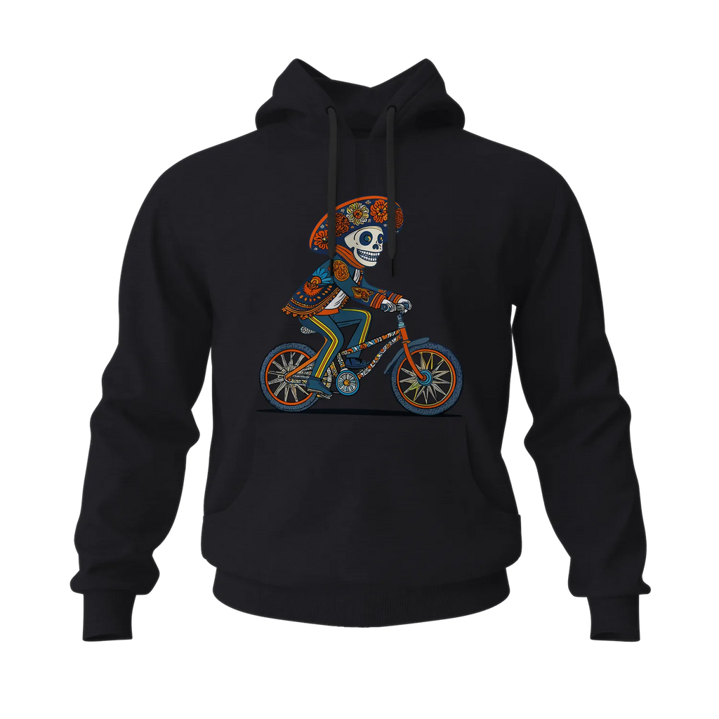 Skull Mariachi en Bici Men's Hoodies