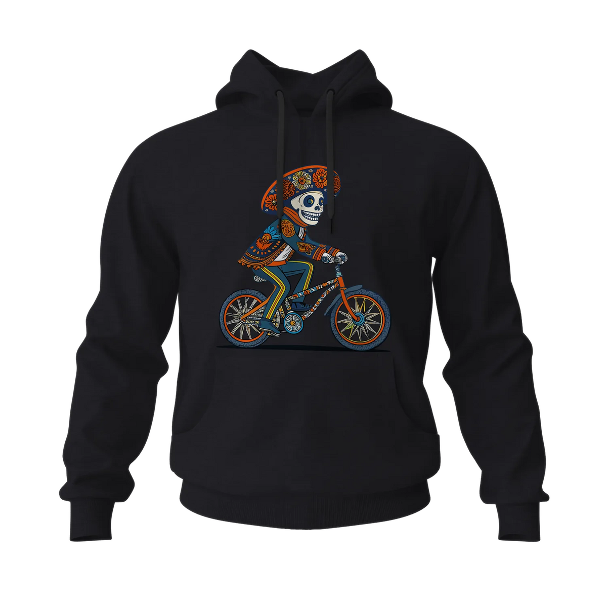 Skull Mariachi en Bici Men's Hoodies
