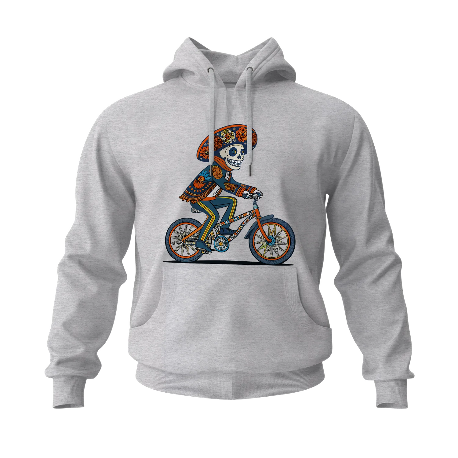 Skull Mariachi en Bici Men's Hoodies