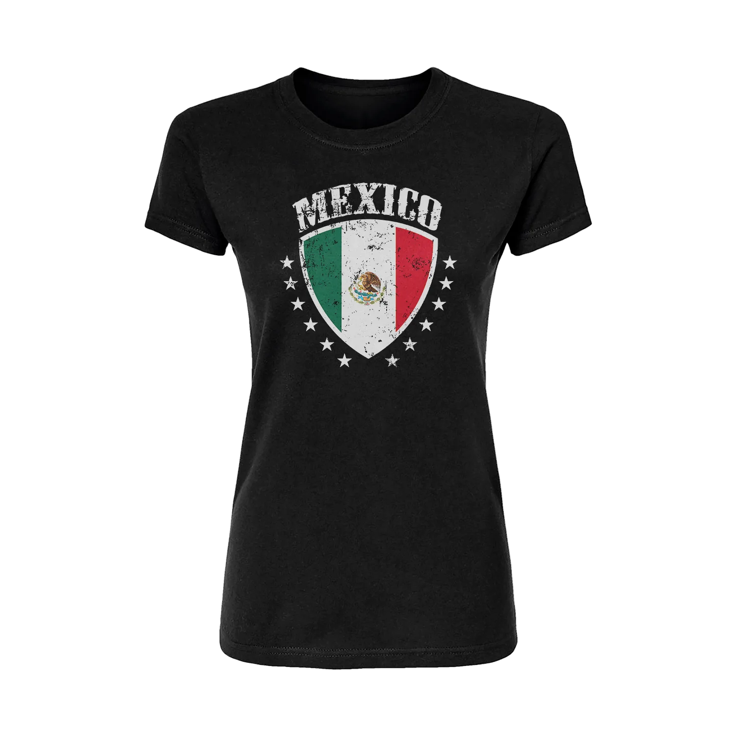 Mexican Shield Flag Short Sleeve Women's T-Shirt