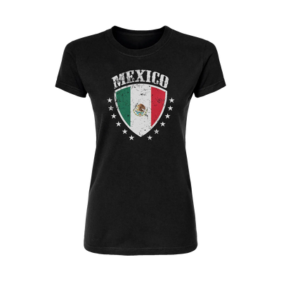 Mexican Shield Flag Short Sleeve Women's T-Shirt