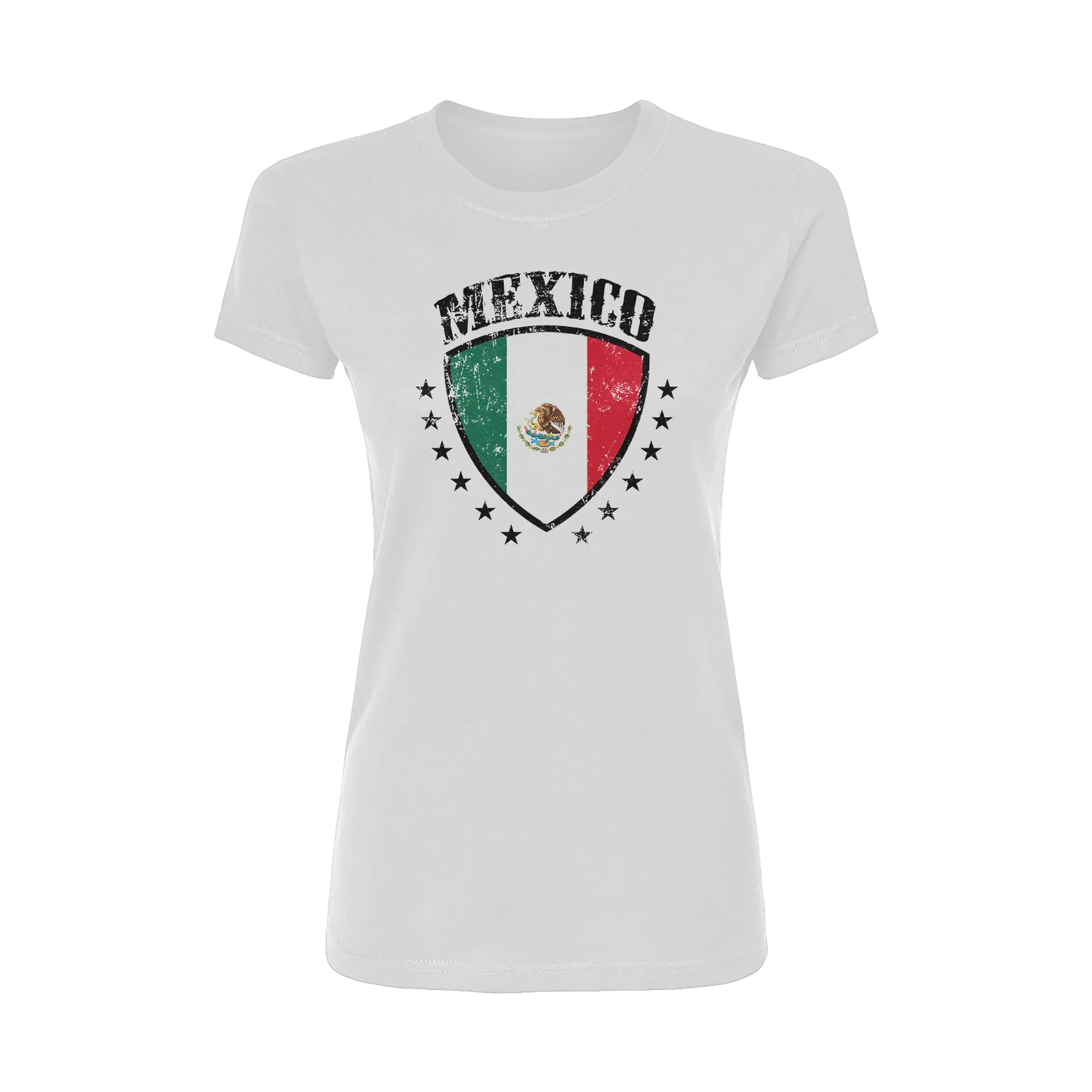 Mexican Shield Flag Short Sleeve Women's T-Shirt