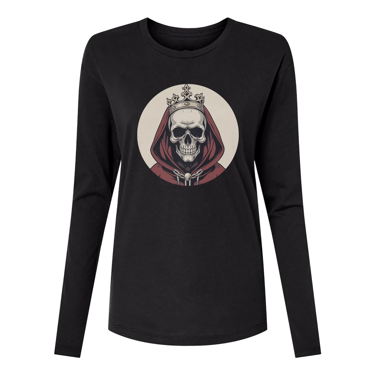 Red Skull King Long Sleeve Women's T-Shirt