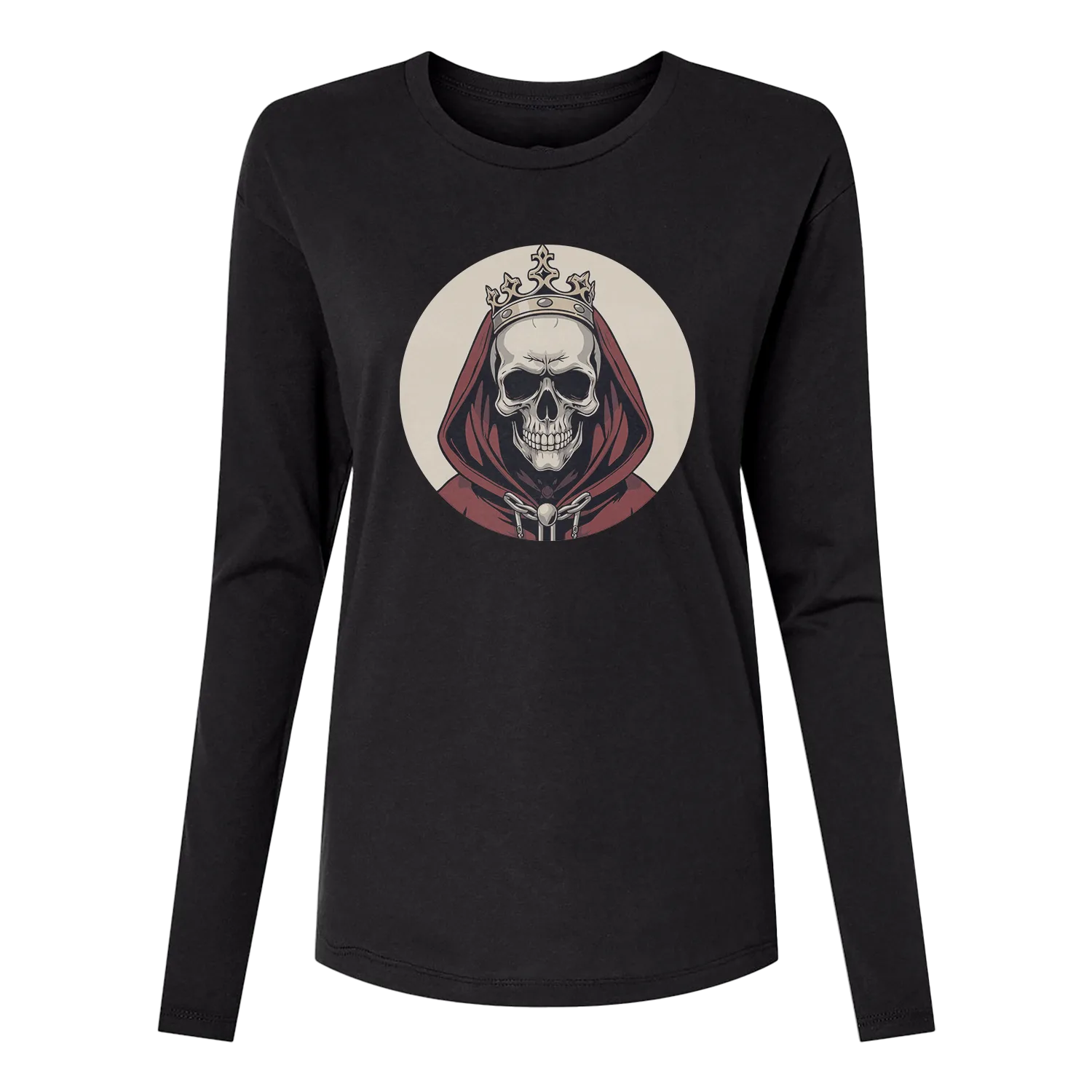 Red Skull King Long Sleeve Women's T-Shirt