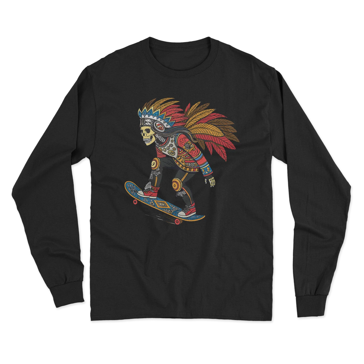 Feather Jaguar God Long Sleeve T-Shirt