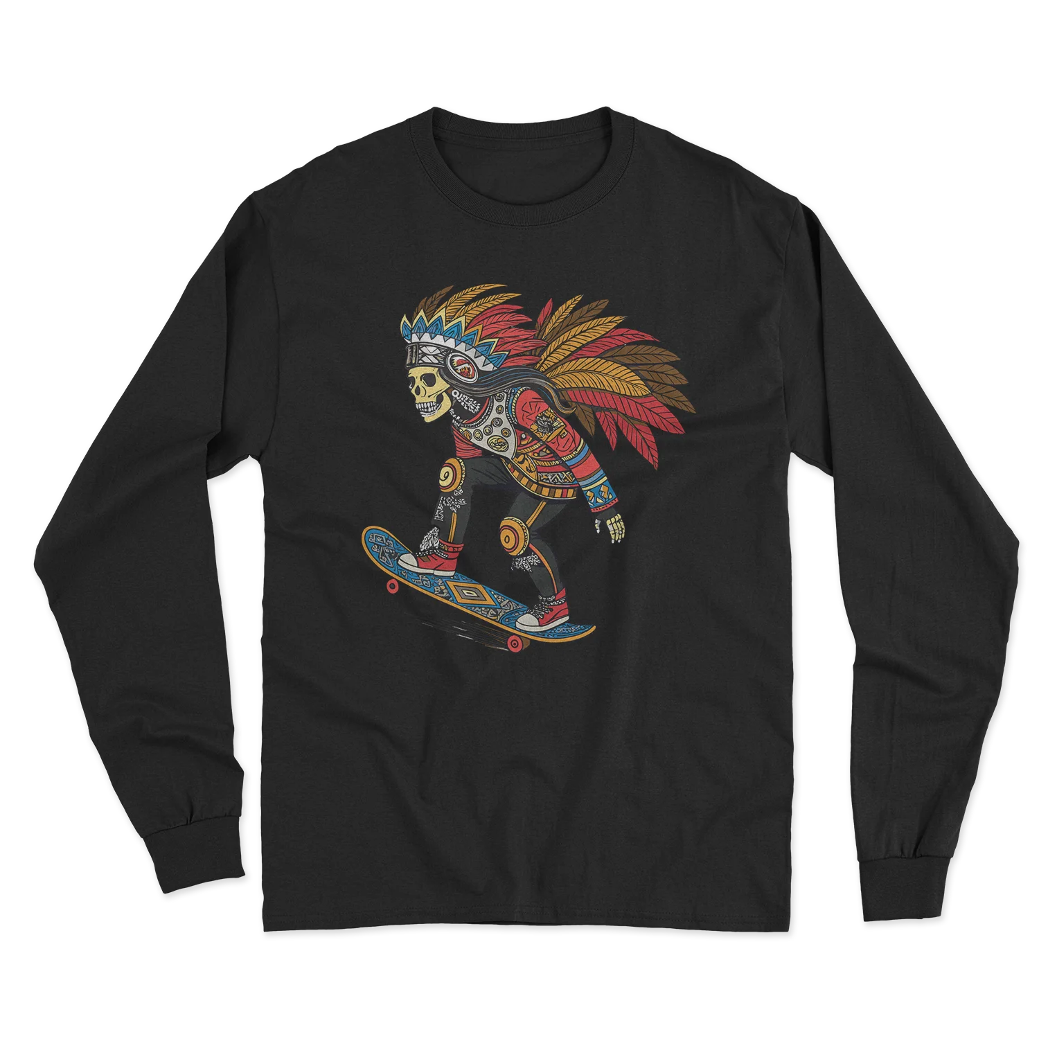 Feather Jaguar God Long Sleeve T-Shirt