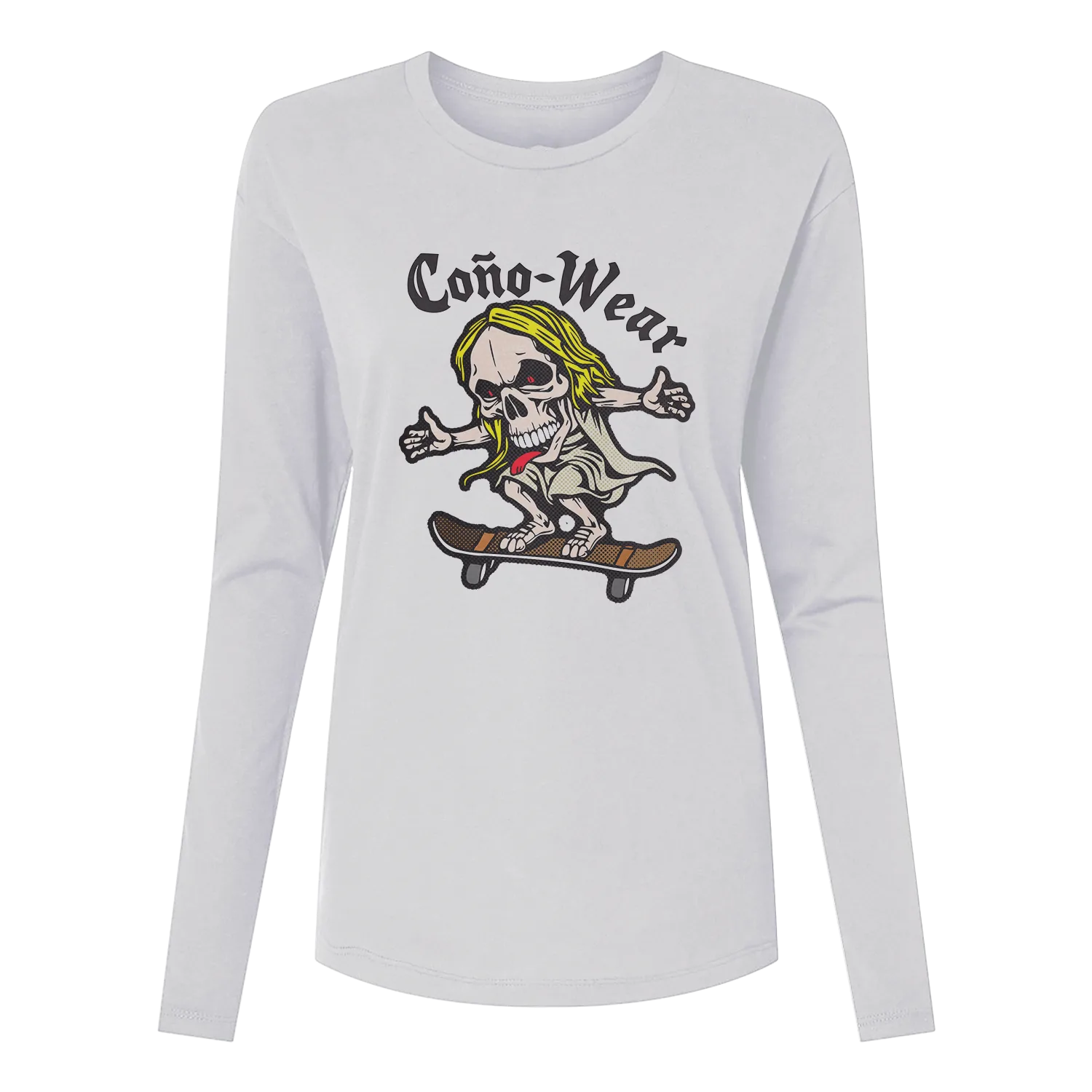 Skate Skull Long Sleeve Women's T-Shirt
