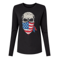 Skull Bandana Long Sleeve Women's T-Shirt