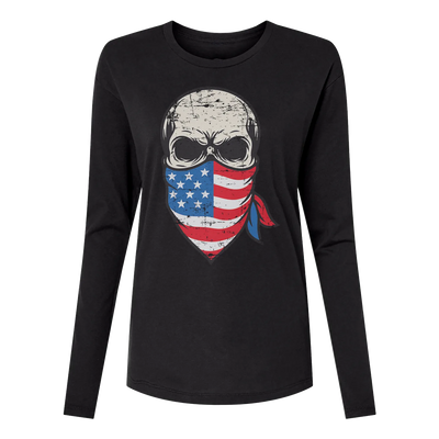Skull Bandana Long Sleeve Women's T-Shirt
