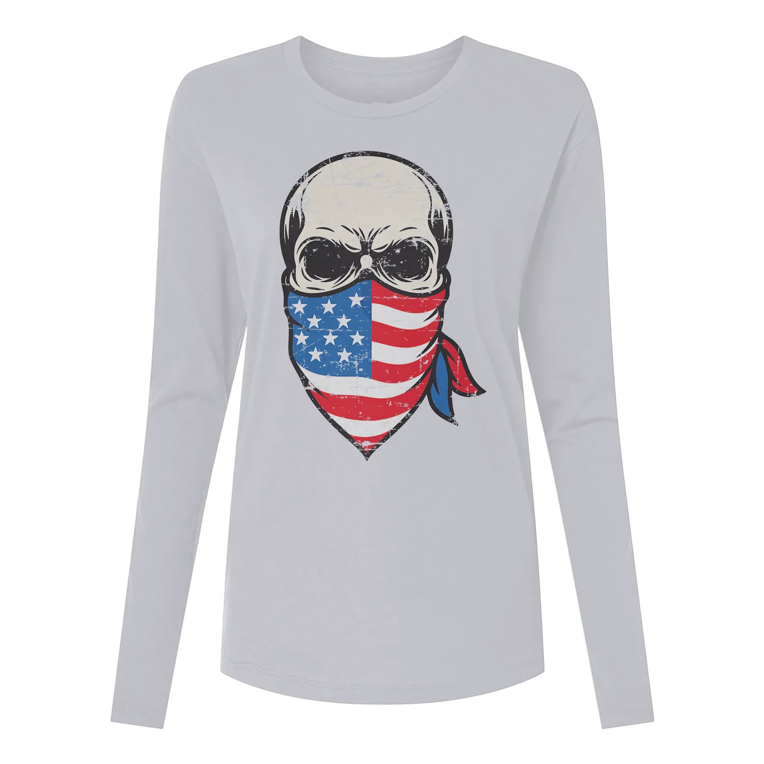Skull Bandana Long Sleeve Women's T-Shirt